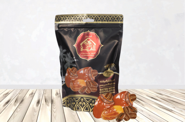 تمر محشو بحبات الاسبريسو مغطى بالشيكولاتة البني